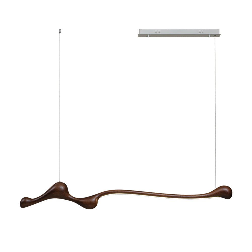 Ardena Sculpted Wood Linear Pendant Lamp