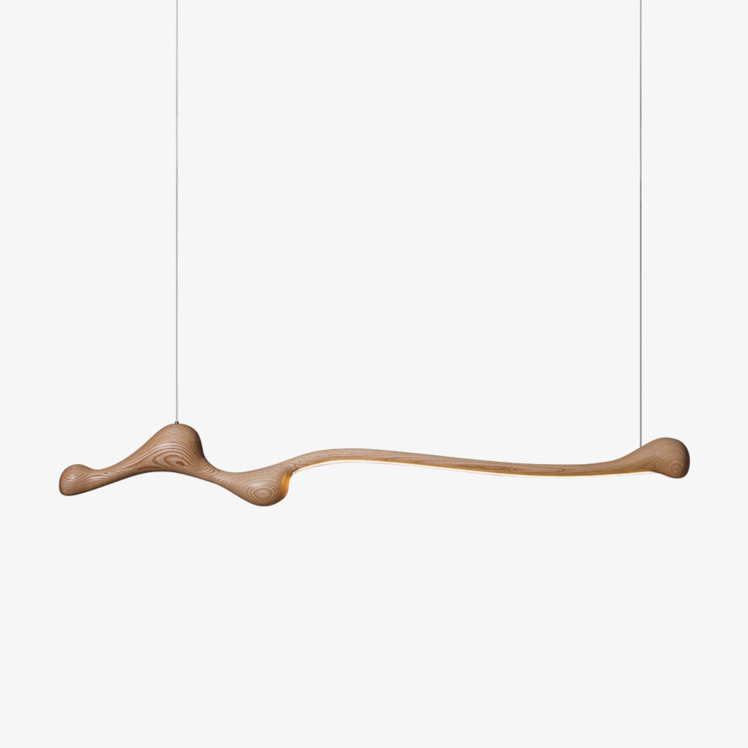 Ardena Sculpted Wood Linear Pendant Lamp