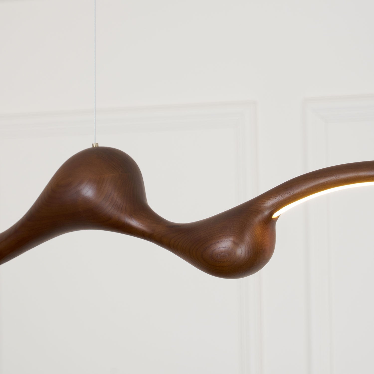 Ardena Sculpted Wood Linear Pendant Lamp