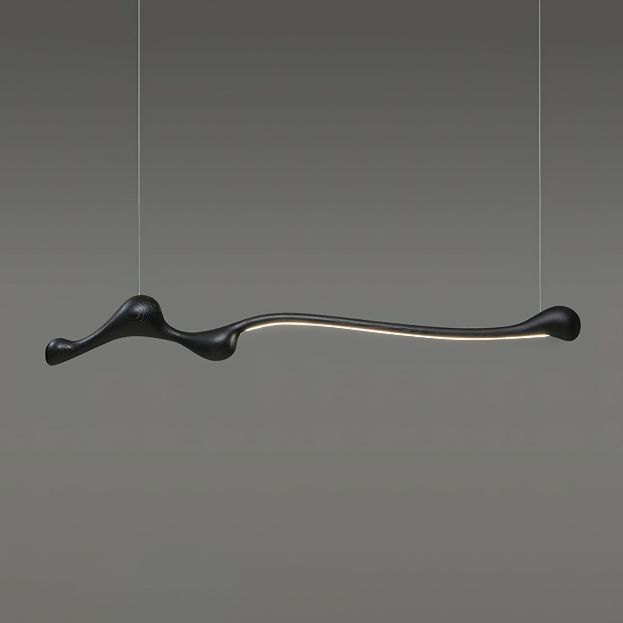 Ardena Sculpted Wood Linear Pendant Lamp