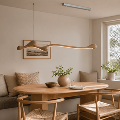 Ardena Sculpted Wood Linear Pendant Lamp