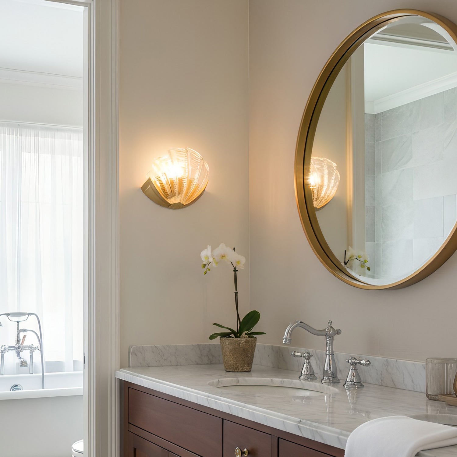 Art Deco Scallop Wall Sconce