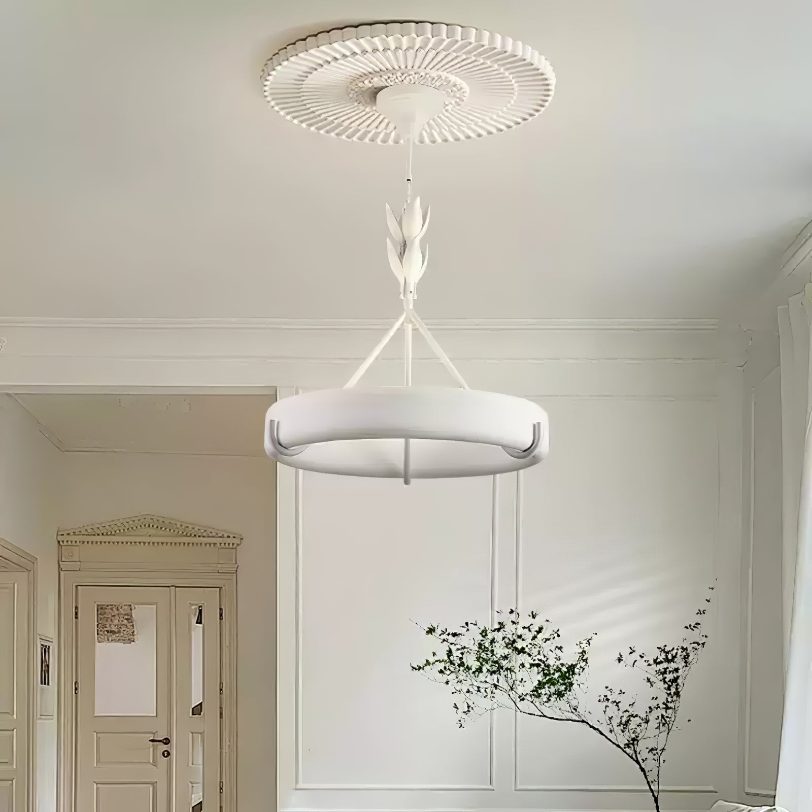 Athena Plaster Ring Chandelier