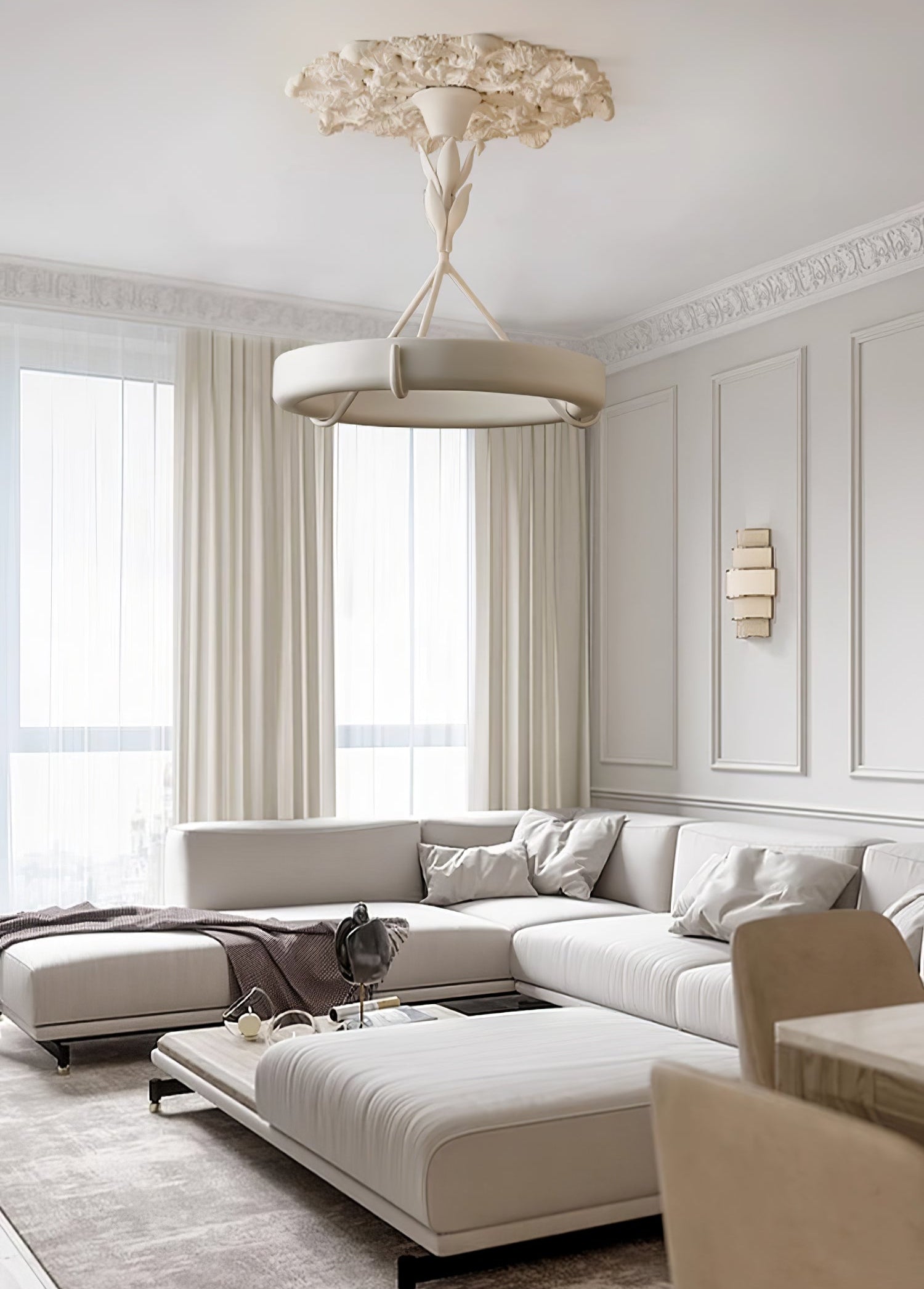 Athena Plaster Ring Chandelier