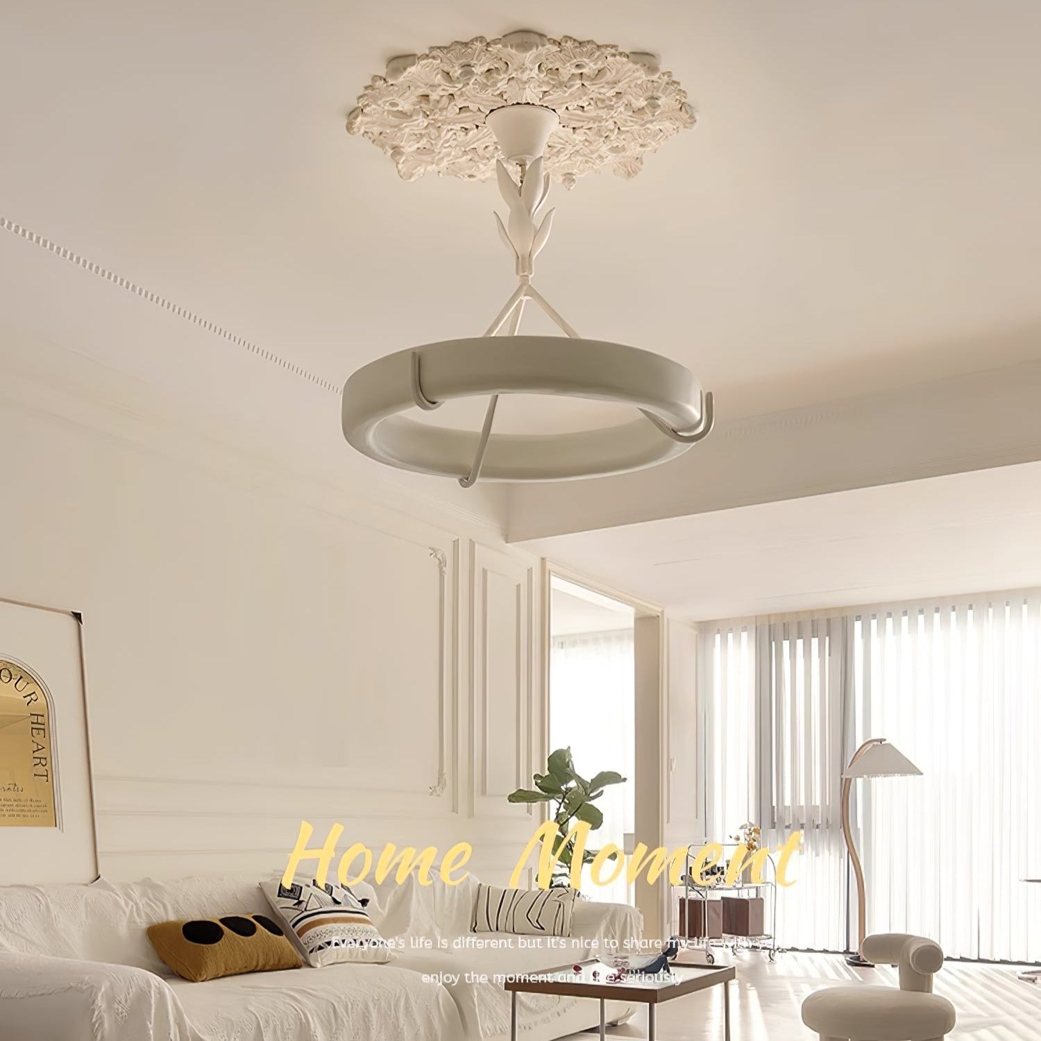 Athena Plaster Ring Chandelier