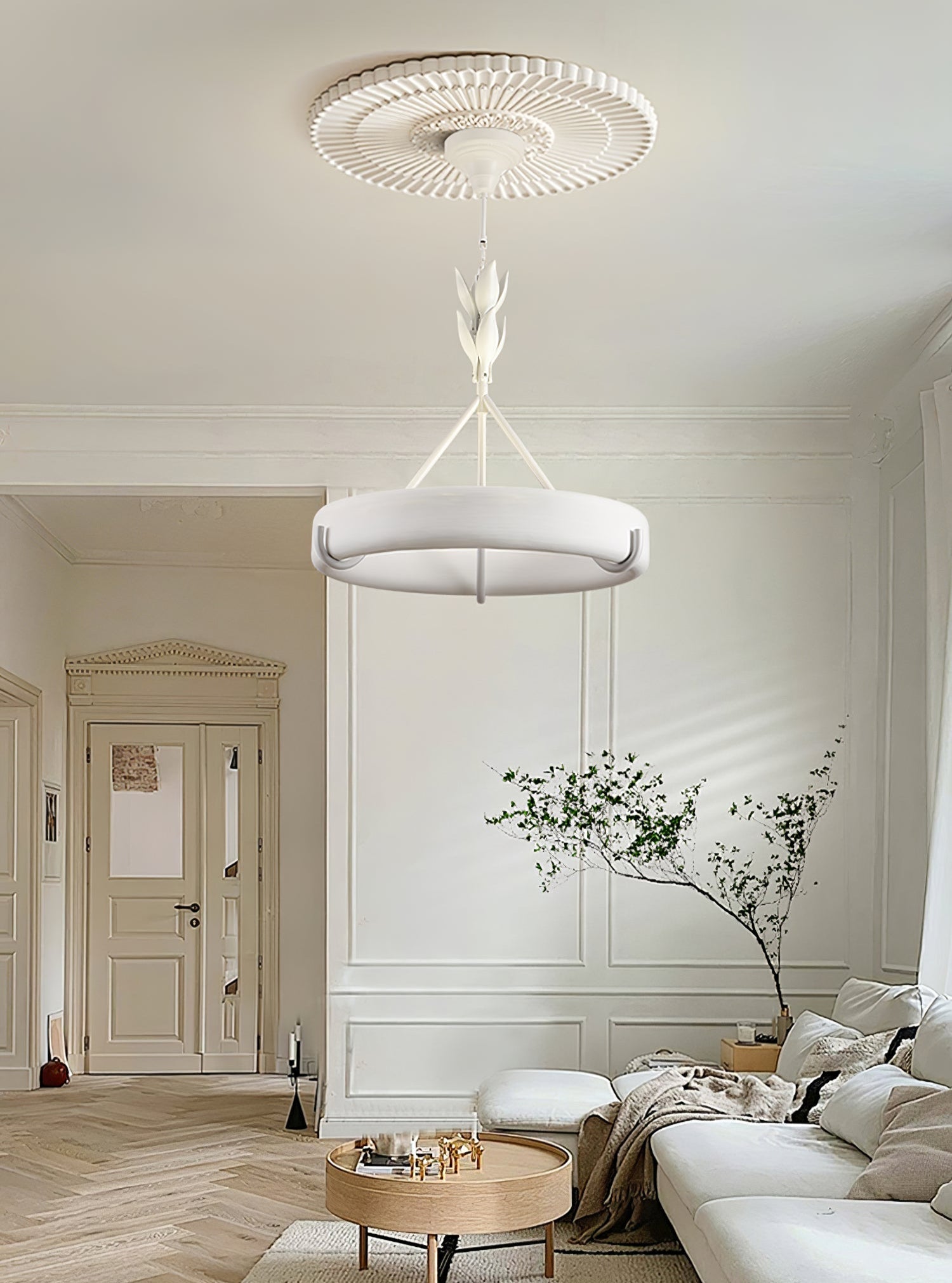 Athena Plaster Ring Chandelier