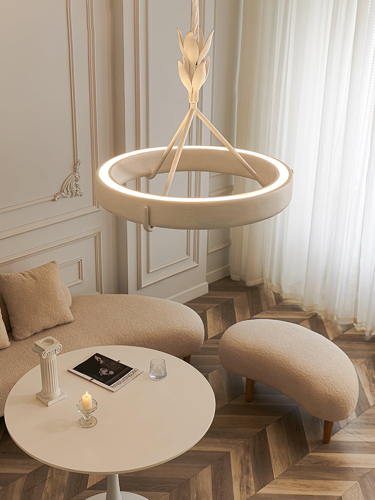 Athena Plaster Ring Chandelier