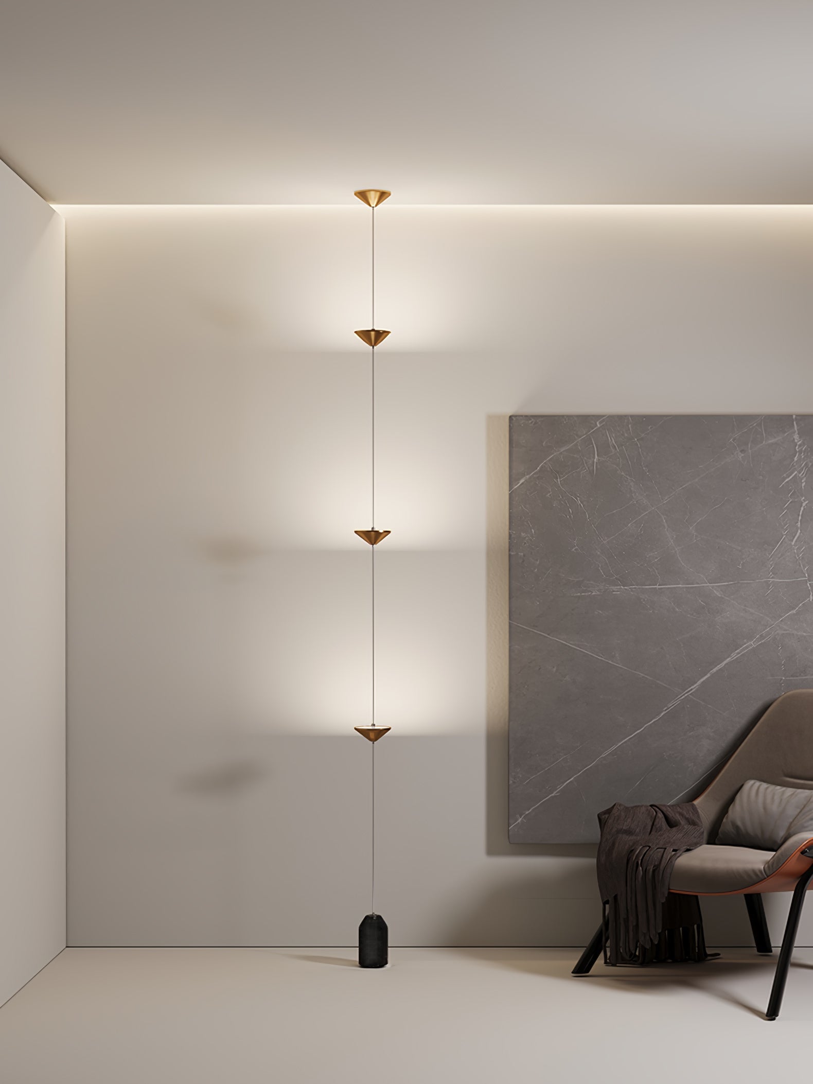 Aurevane Marble Tension Floor Lamp