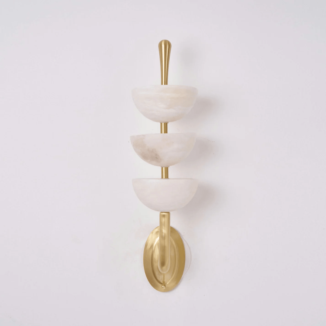 Aurevia Triple Alabaster Wall Sconce