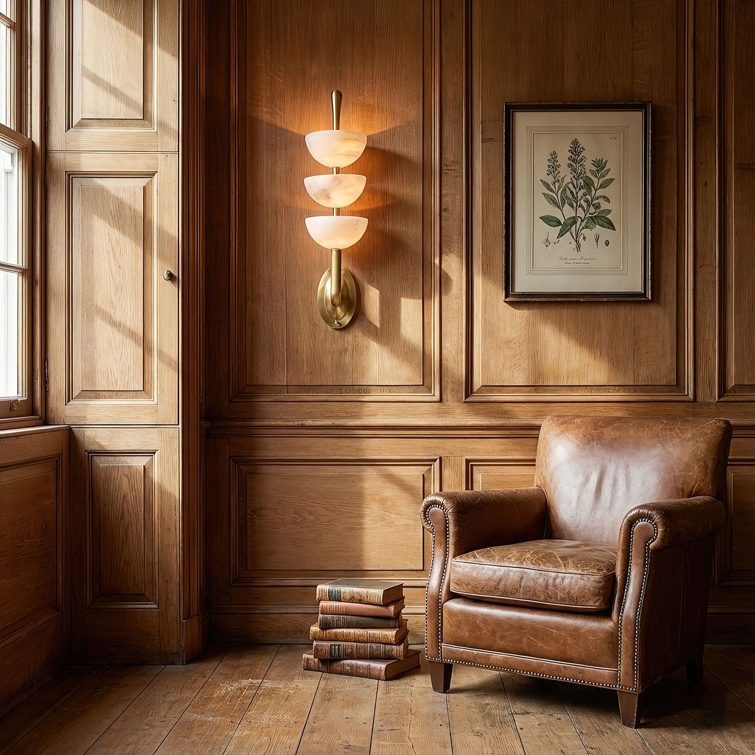 Aurevia Triple Alabaster Wall Sconce