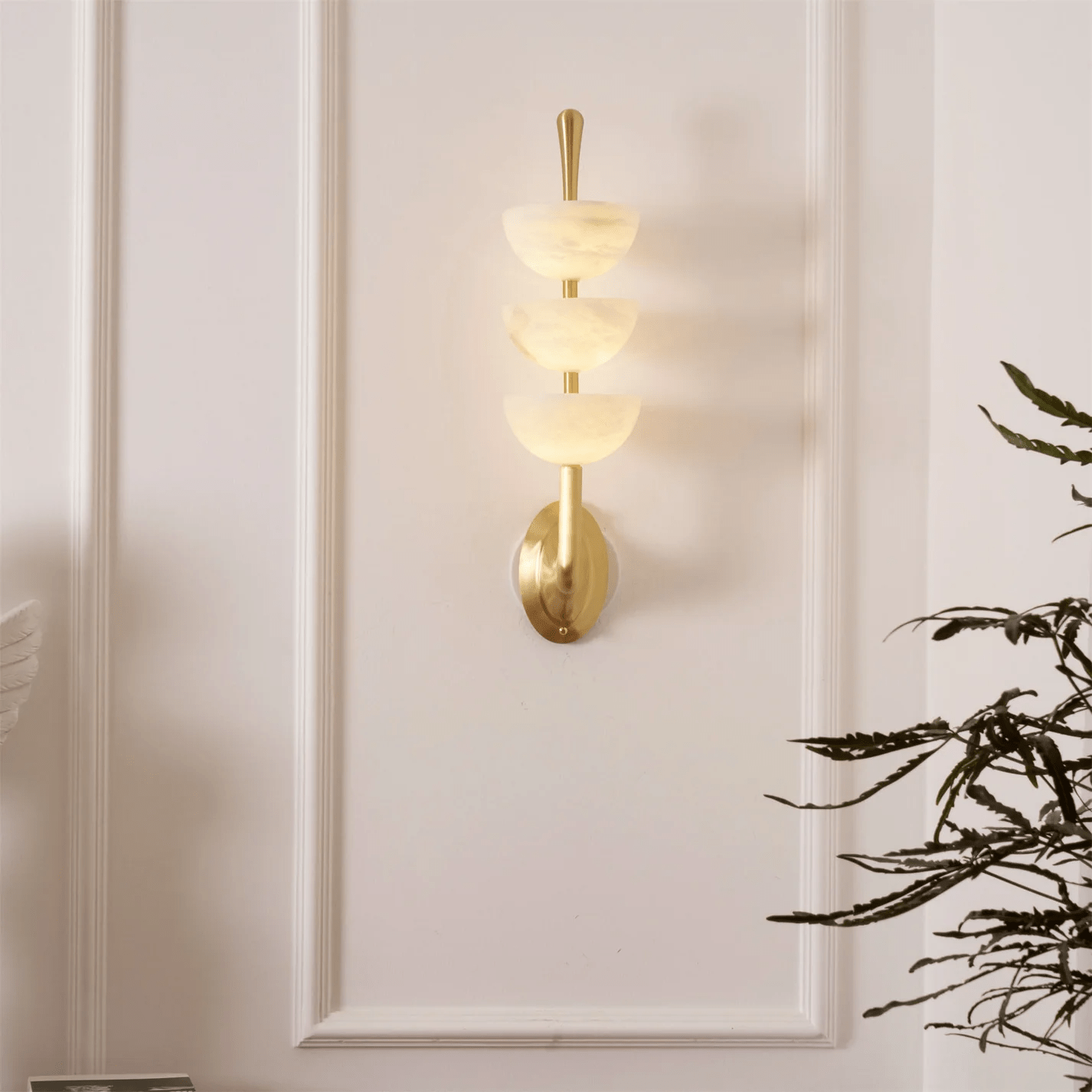 Aurevia Triple Alabaster Wall Sconce