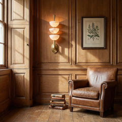 Aurevia Triple Alabaster Wall Sconce