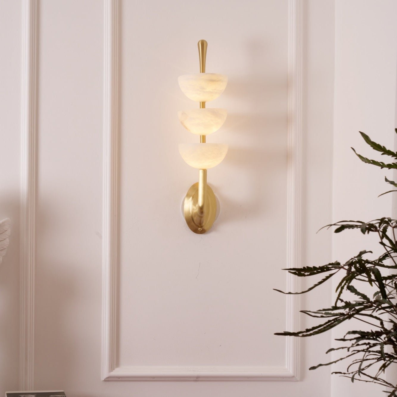 Aurevia Triple Alabaster Wall Sconce