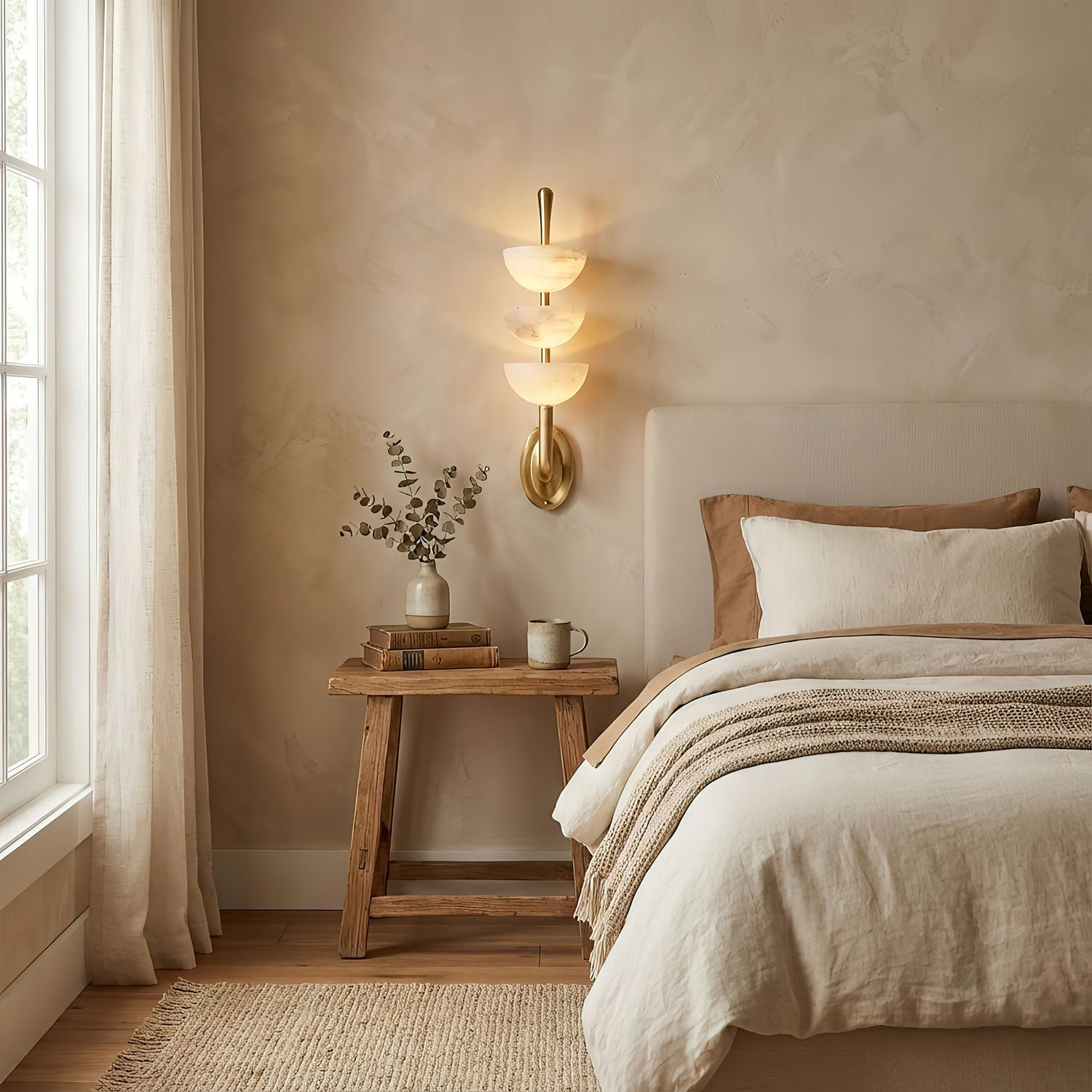 Aurevia Triple Alabaster Wall Sconce