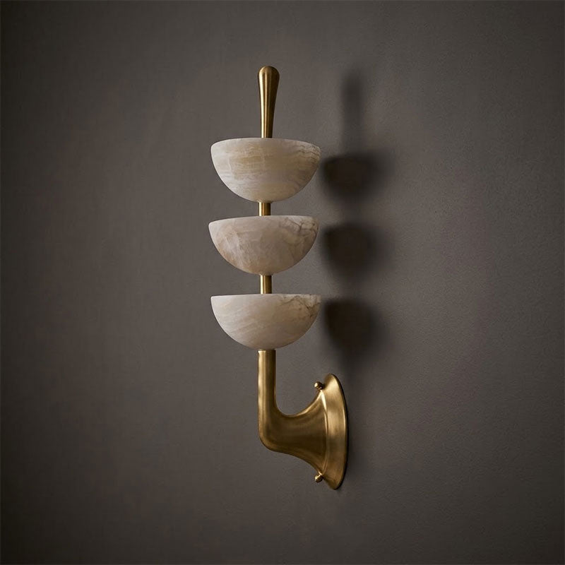 Aurevia Triple Alabaster Wall Sconce