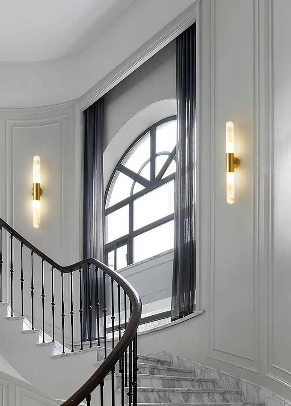 Aurevon Alabaster Linear Wall Sconce