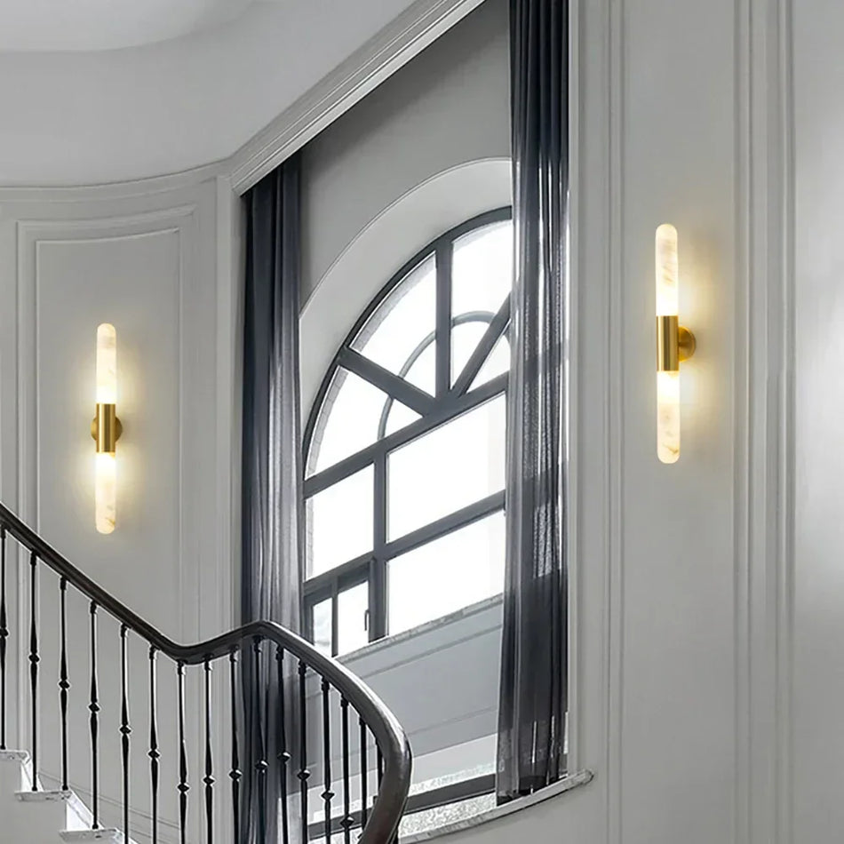 Aurevon Alabaster Linear Wall Sconce