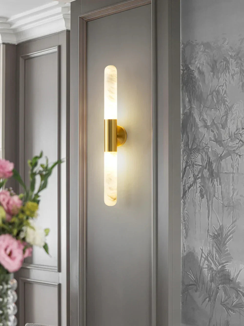 Aurevon Alabaster Linear Wall Sconce