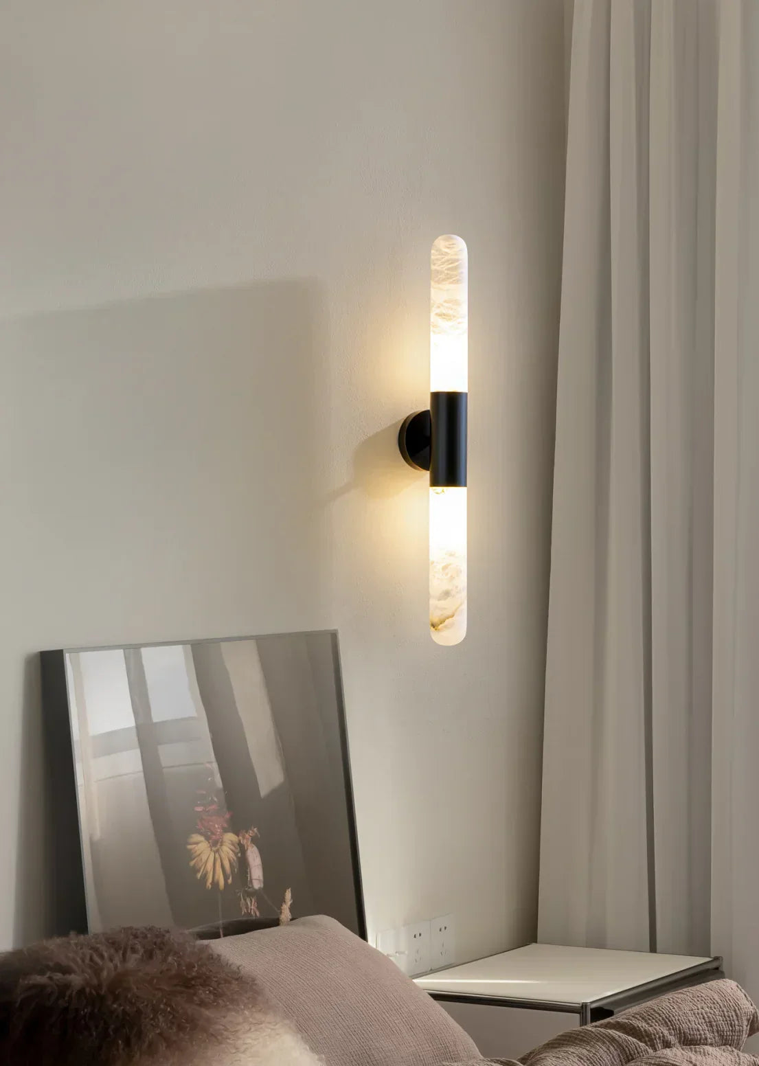Aurevon Alabaster Linear Wall Sconce