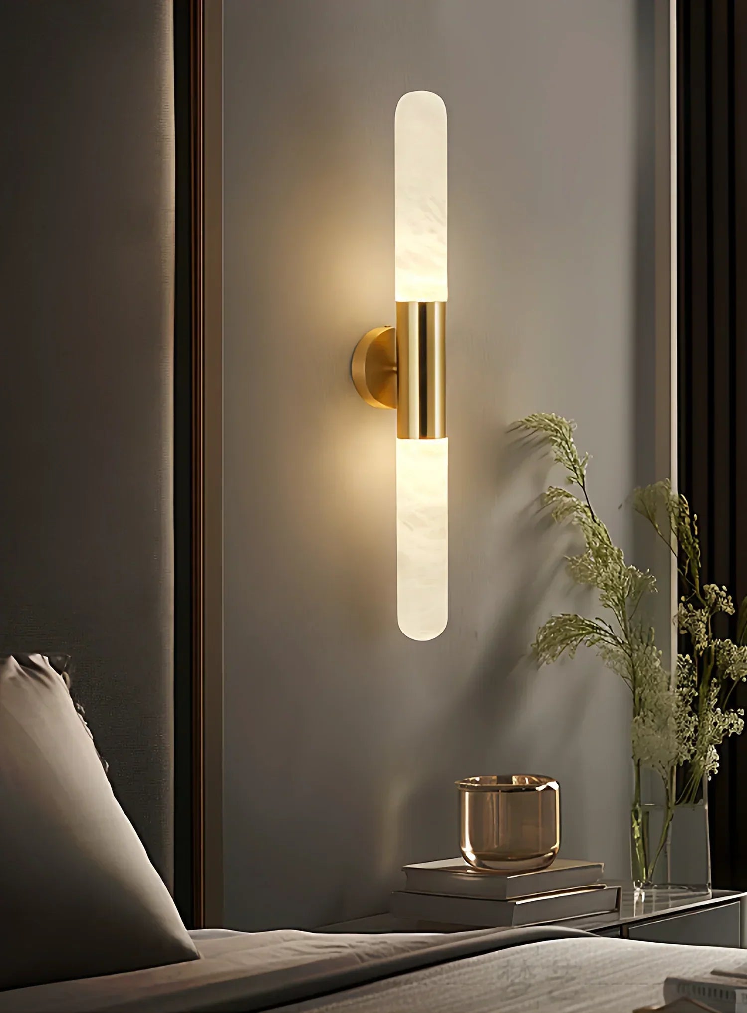 Aurevon Alabaster Linear Wall Sconce