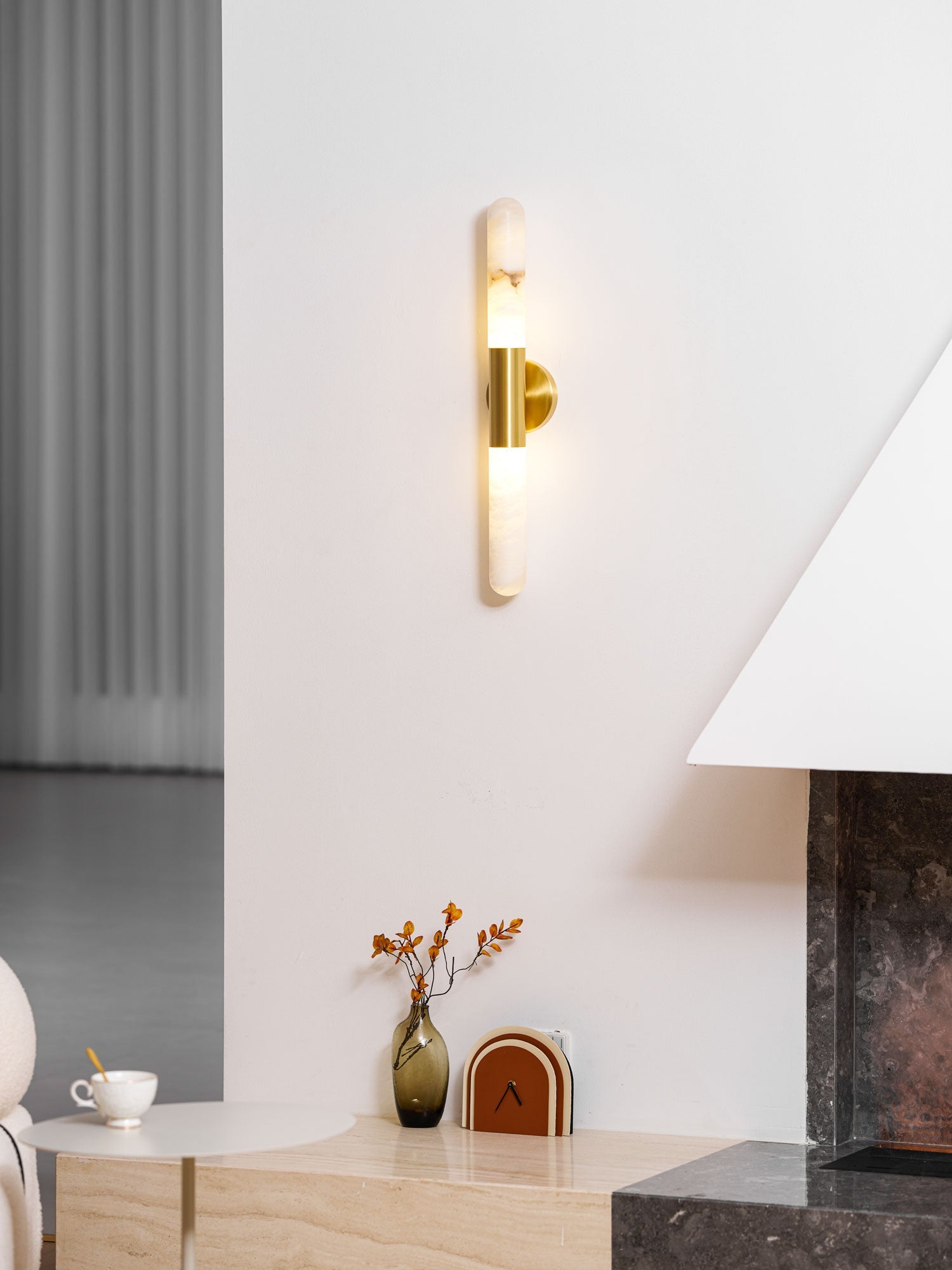 Aurevon Alabaster Linear Wall Sconce