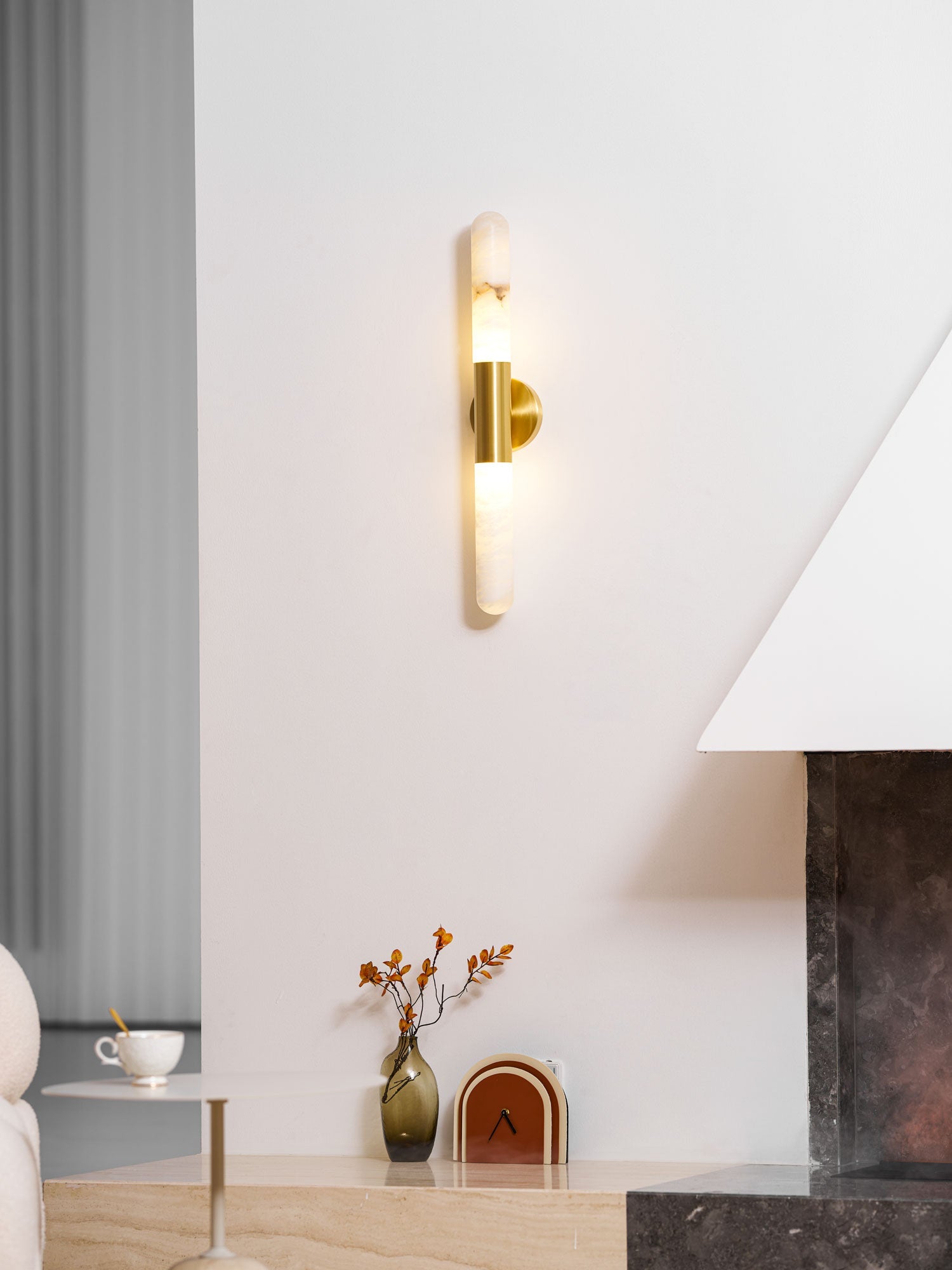 Aurevon Alabaster Linear Wall Sconce