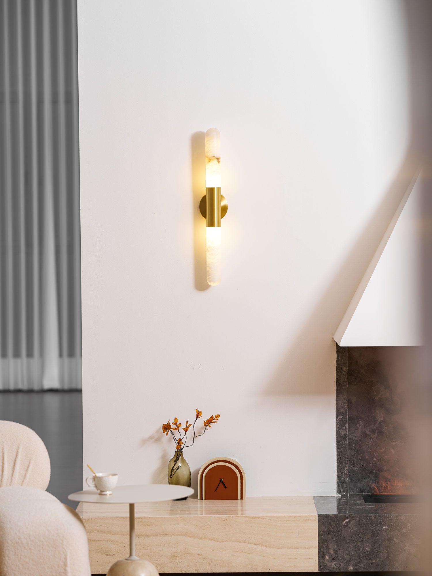 Aurevon Alabaster Linear Wall Sconce