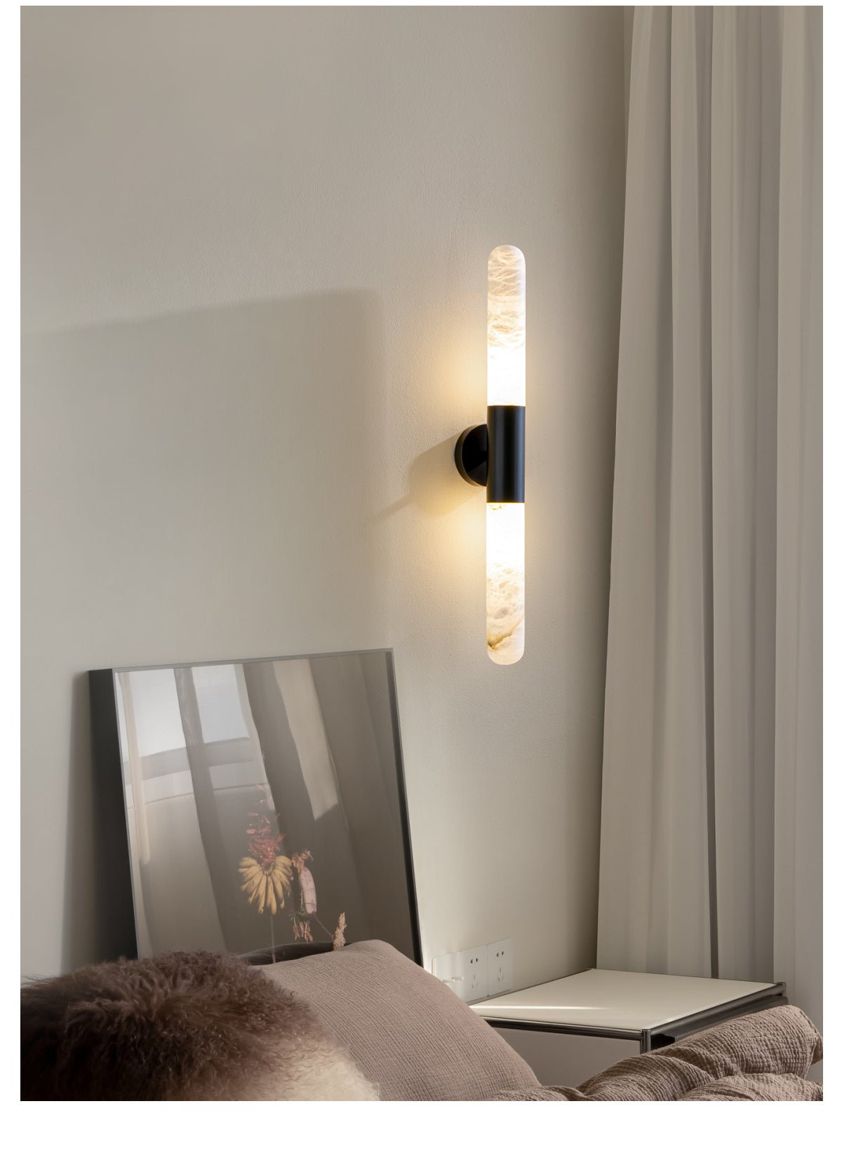 Aurevon Alabaster Linear Wall Sconce
