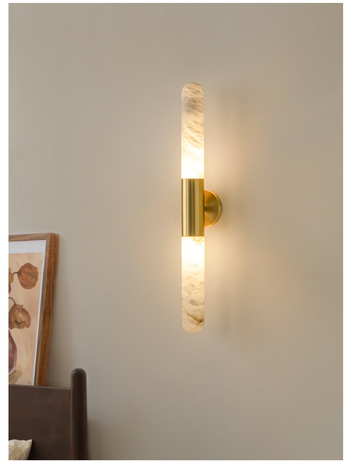Aurevon Alabaster Linear Wall Sconce