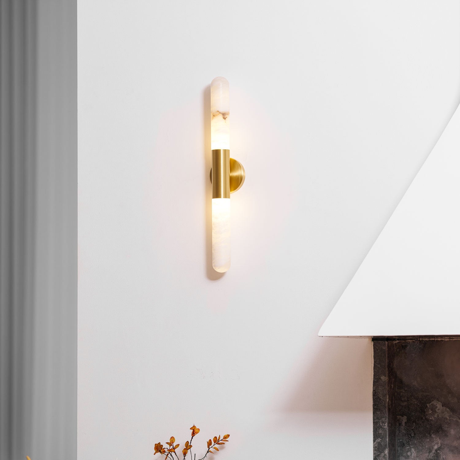 Aurevon Alabaster Linear Wall Sconce