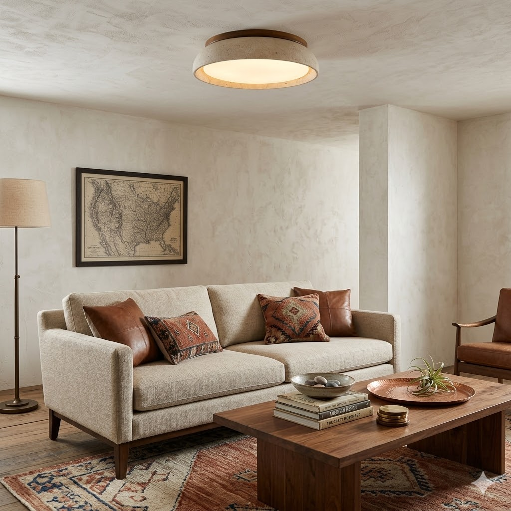 Aurevon Travertine Ceiling Light