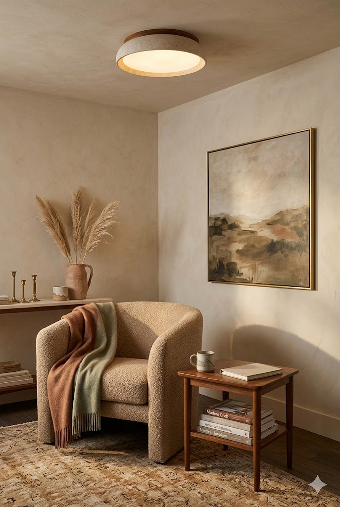 Aurevon Travertine Ceiling Light