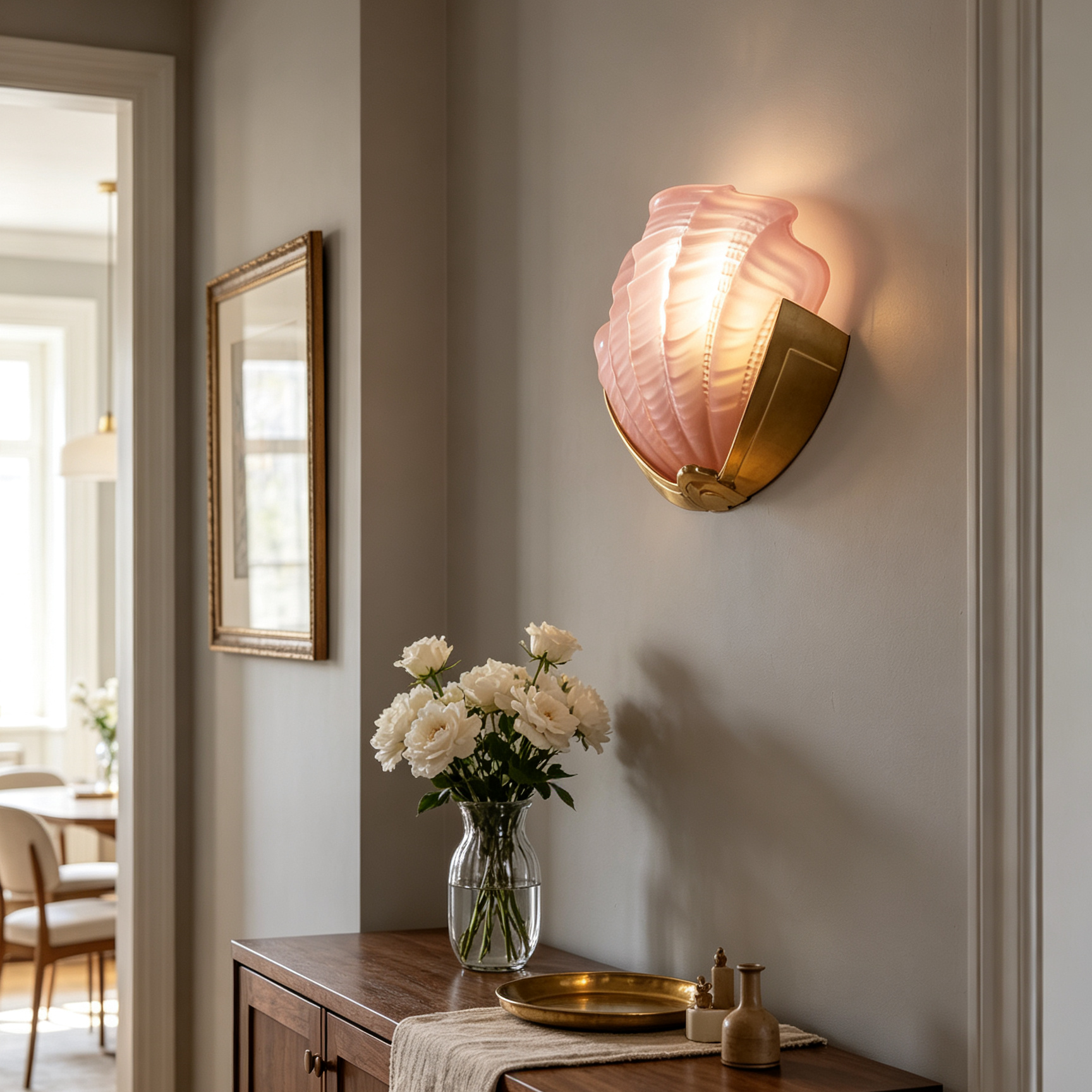 Art Deco Scallop Wall Sconce