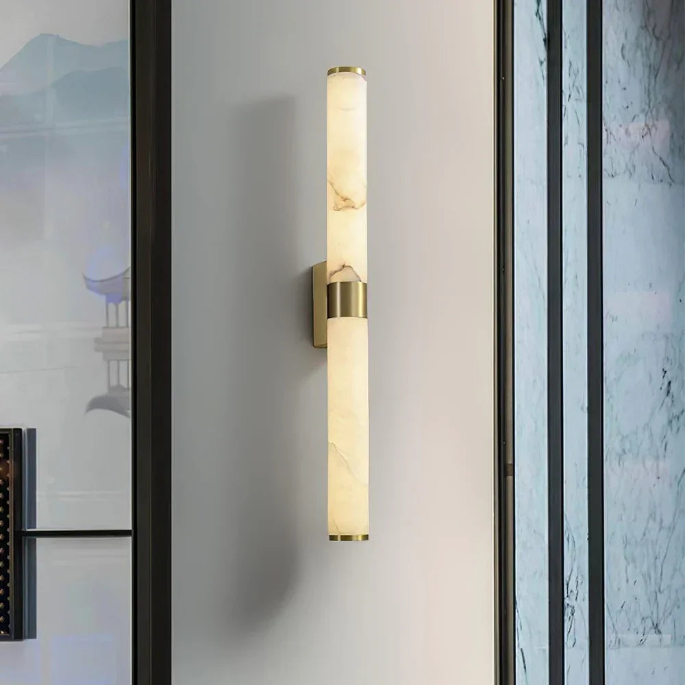 Aveline Linear Alabaster Rod Sconce
