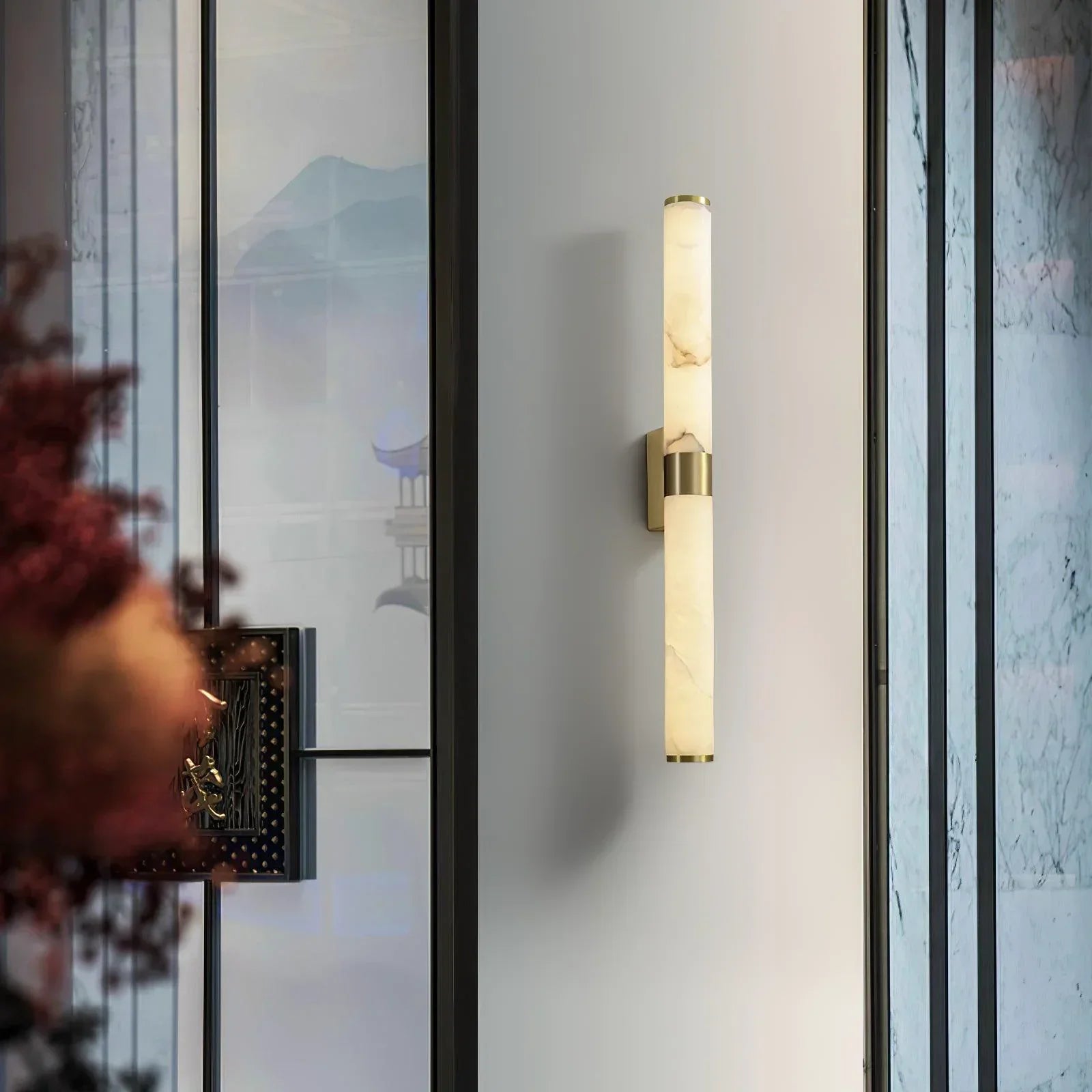 Aveline Linear Alabaster Rod Sconce