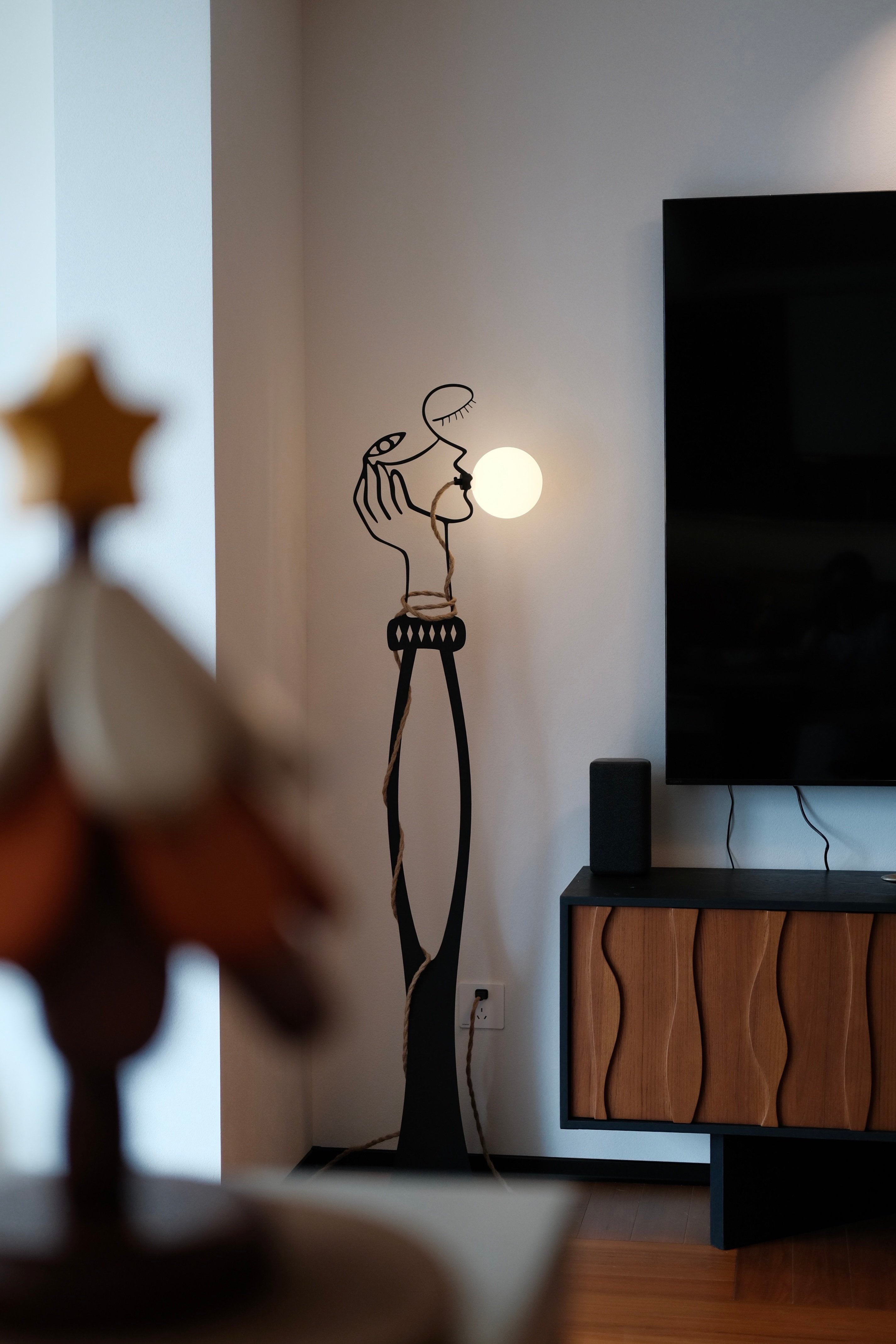 Aveline Muse Sculptural Globe Floor Lamp