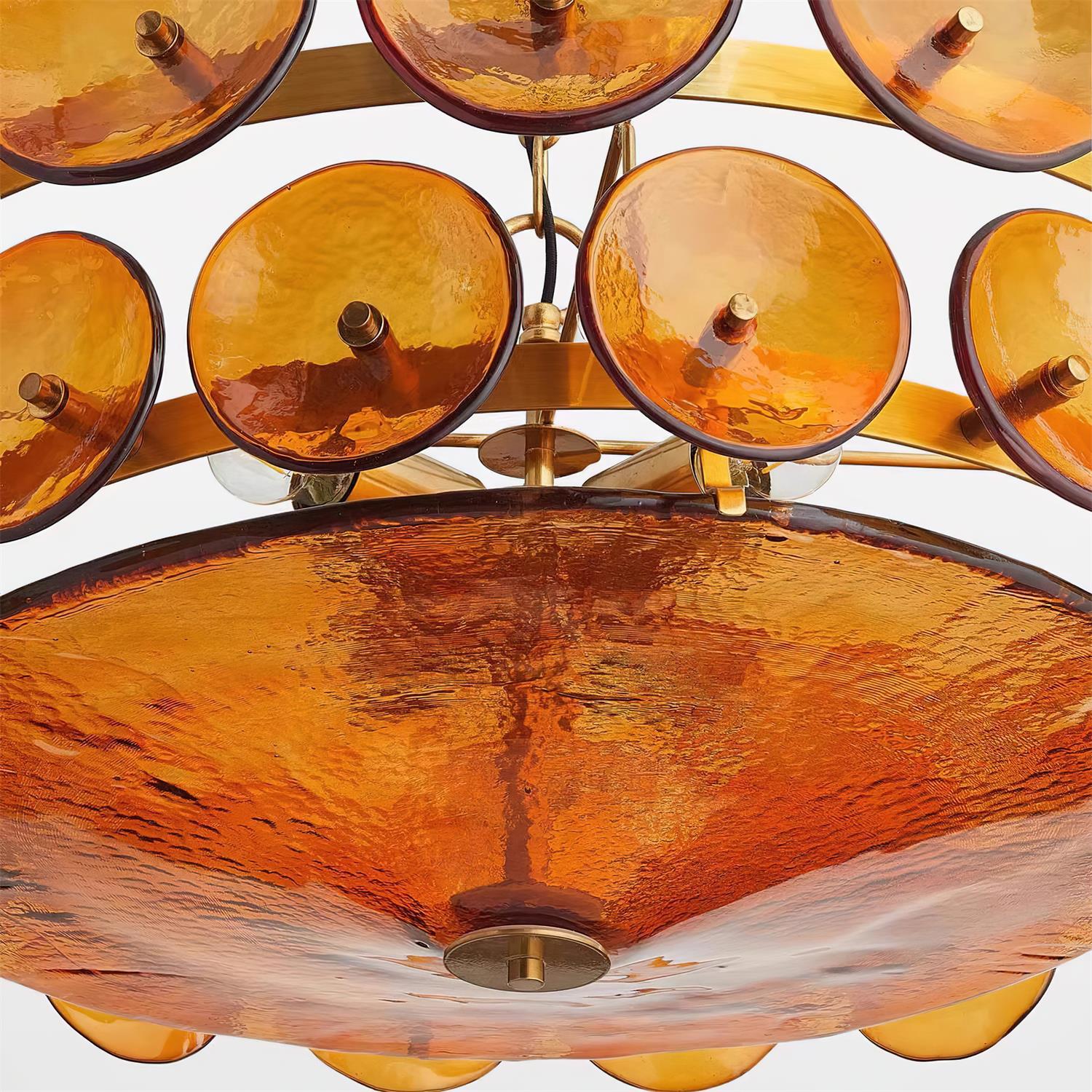 Avelora Cast Glass Disc Chandelier