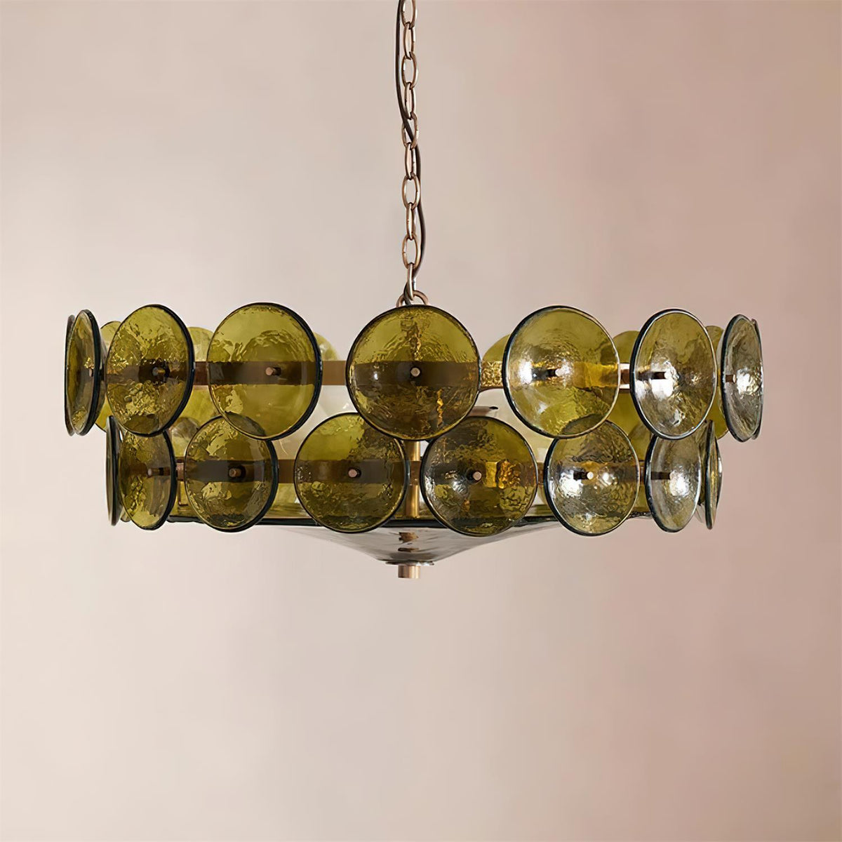 Avelora Cast Glass Disc Chandelier