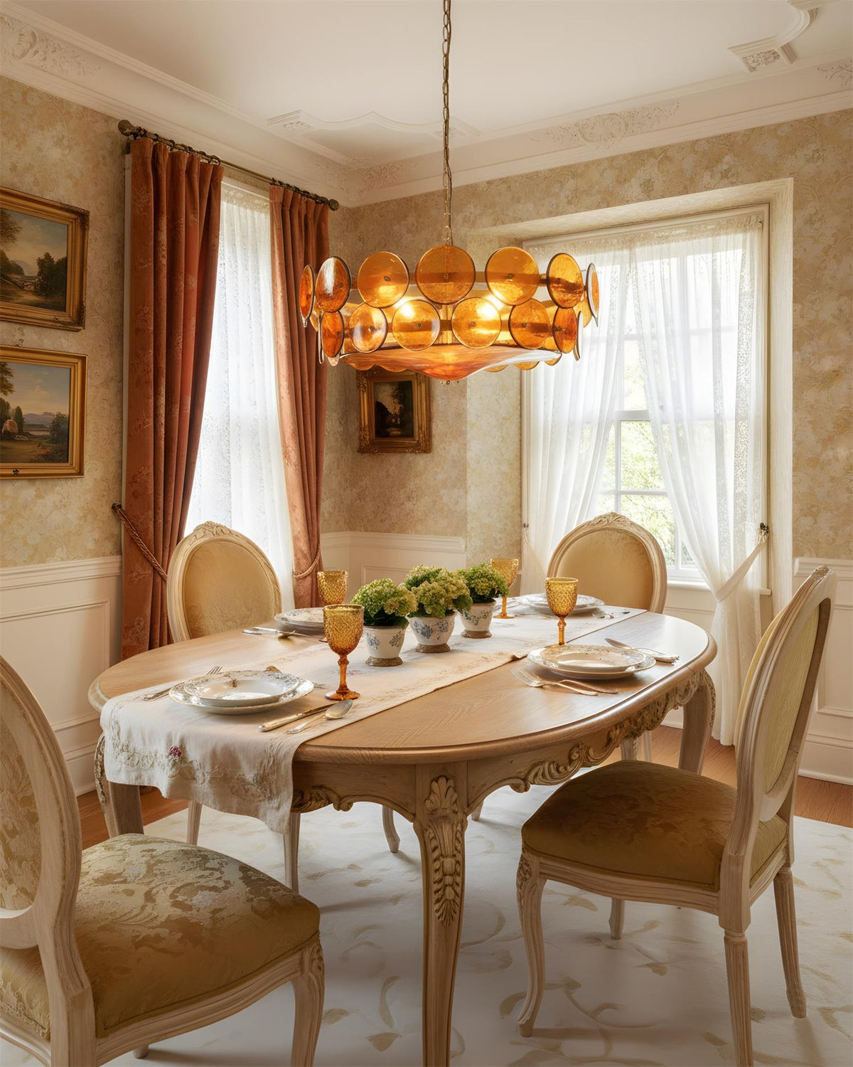 Avelora Cast Glass Disc Chandelier