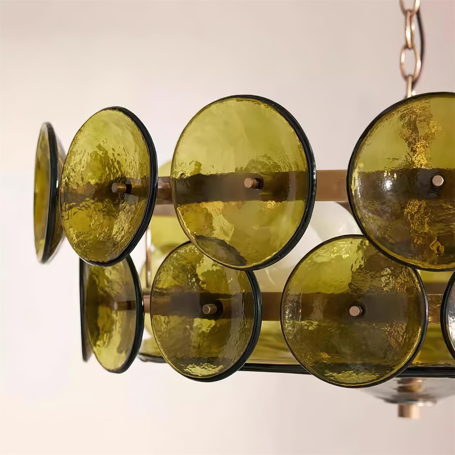 Avelora Cast Glass Disc Chandelier