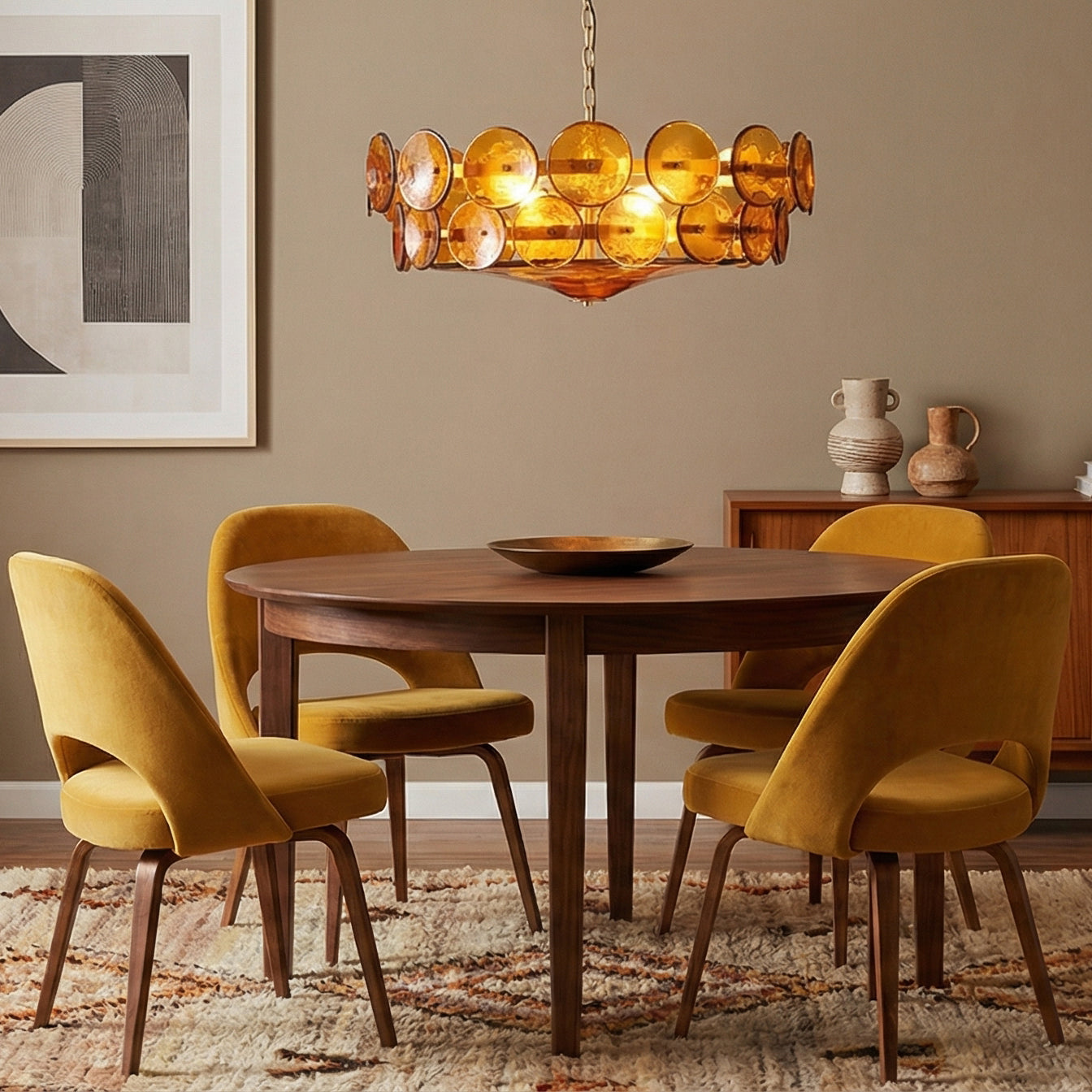 Avelora Cast Glass Disc Chandelier