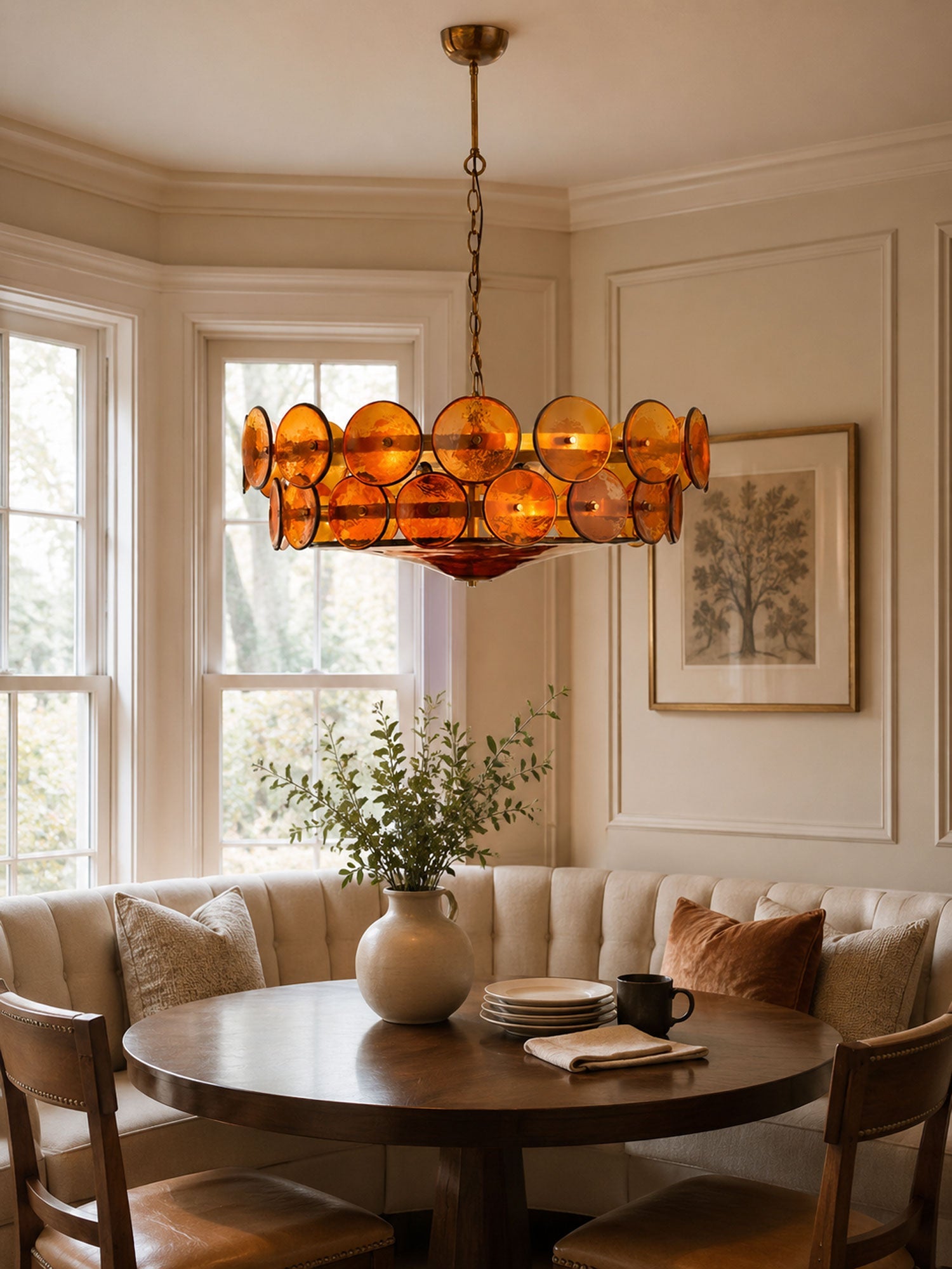 Avelora Cast Glass Disc Chandelier
