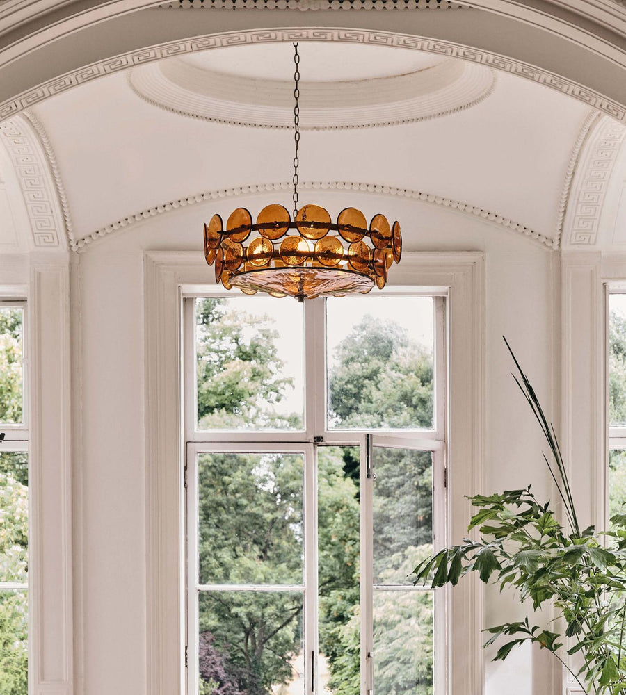 Avelora Cast Glass Disc Chandelier