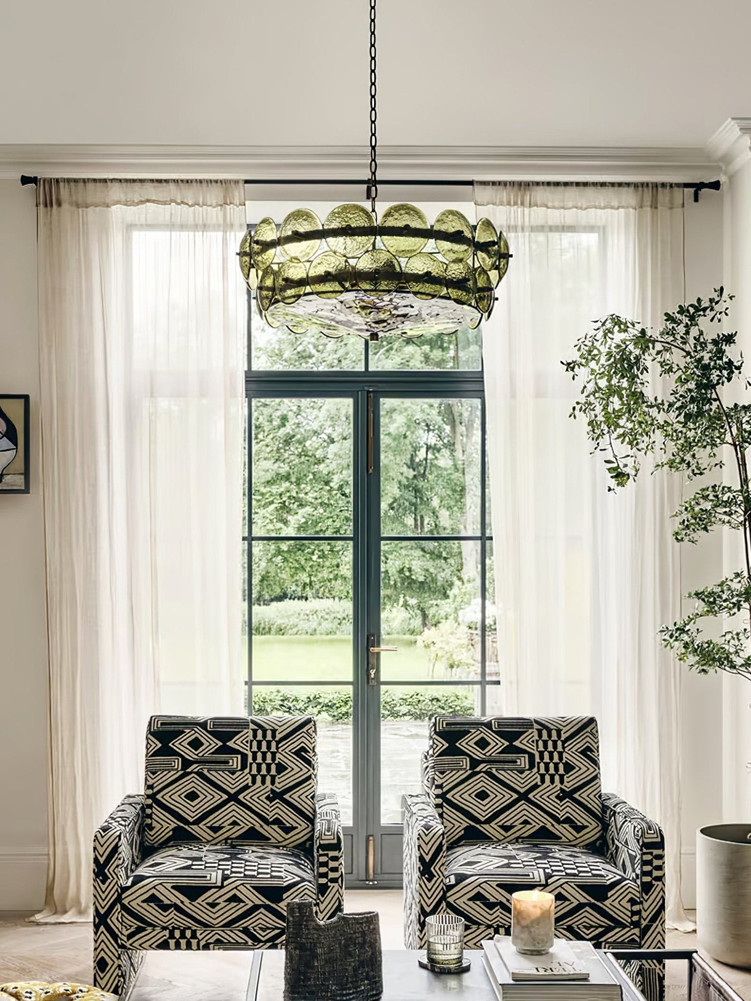 Avelora Cast Glass Disc Chandelier