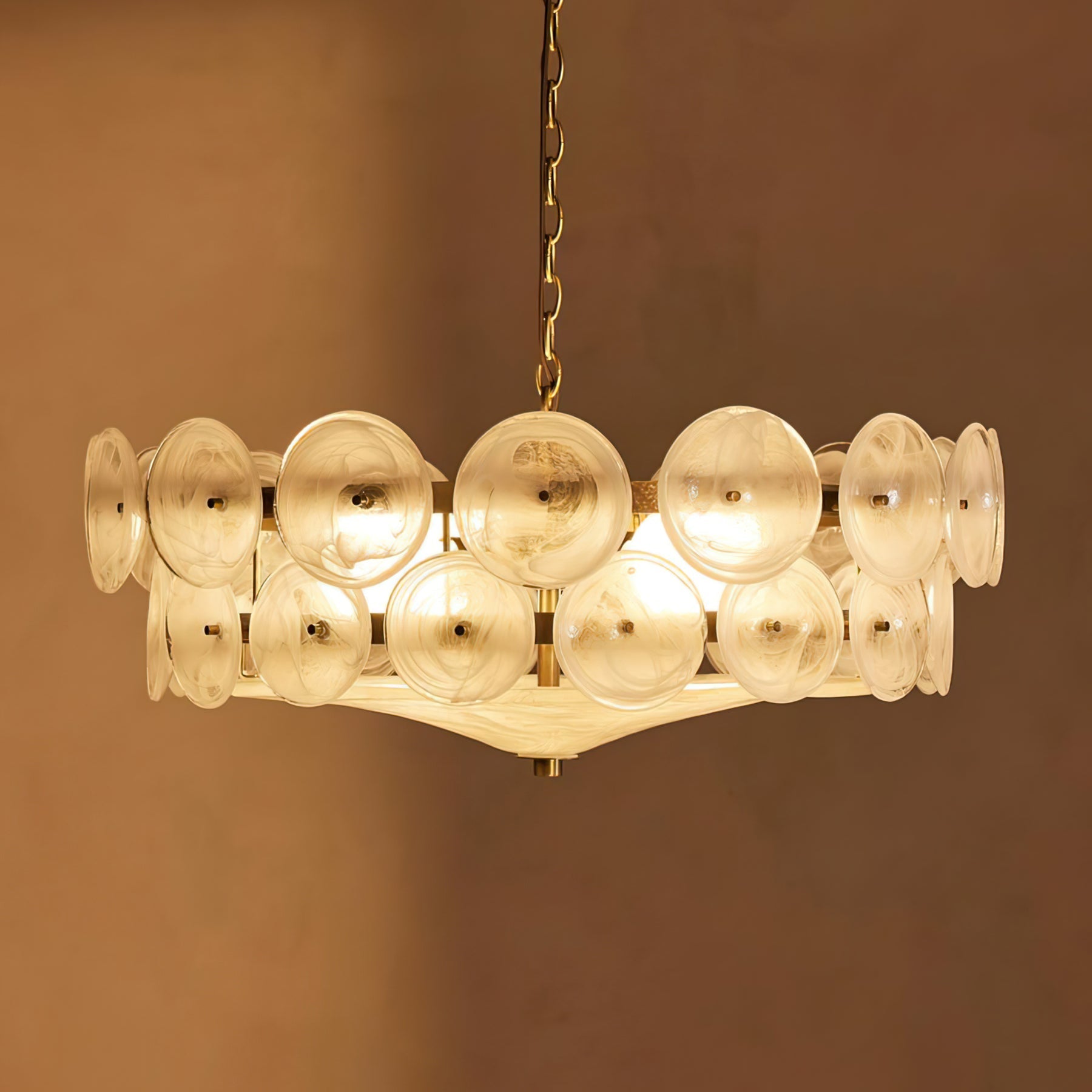 Avelora Cast Glass Disc Chandelier