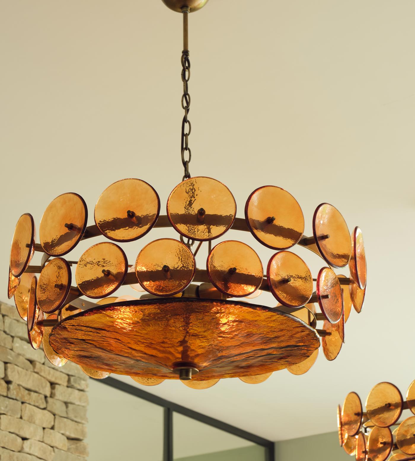 Avelora Cast Glass Disc Chandelier