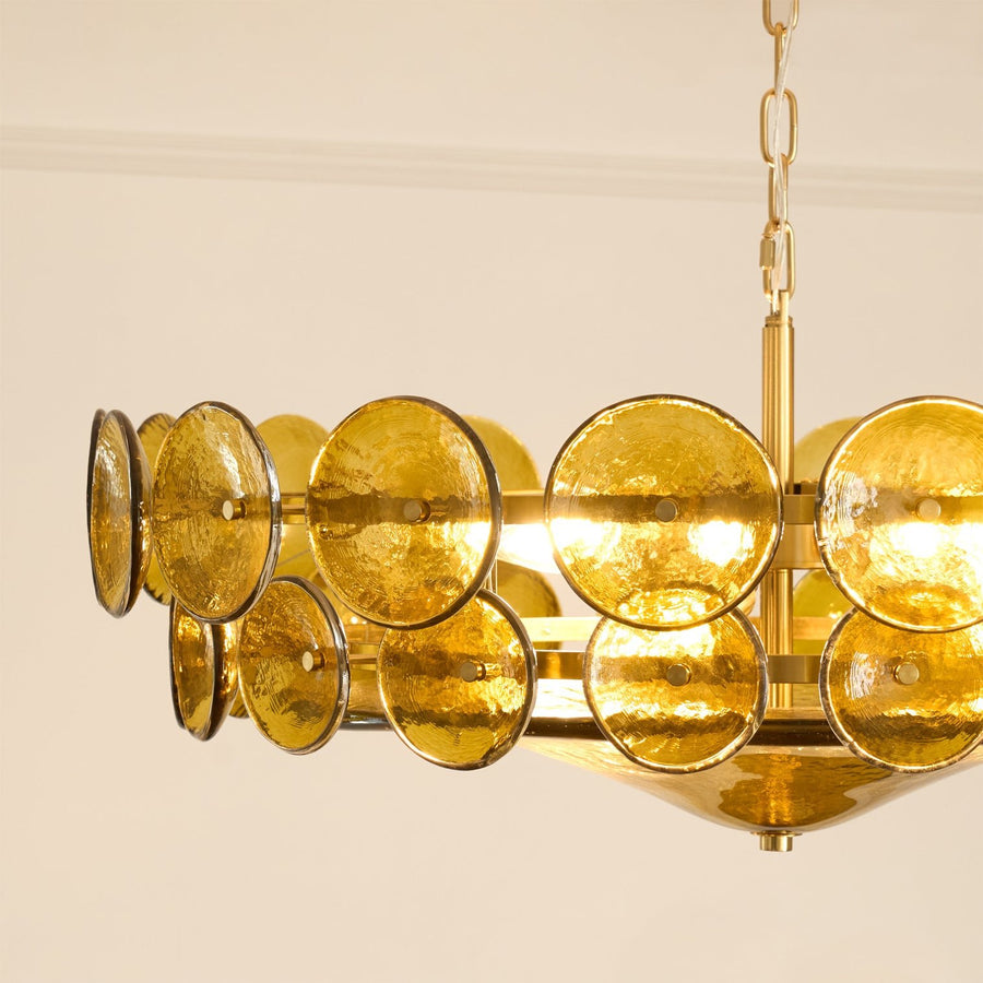 Avelora Cast Glass Disc Chandelier