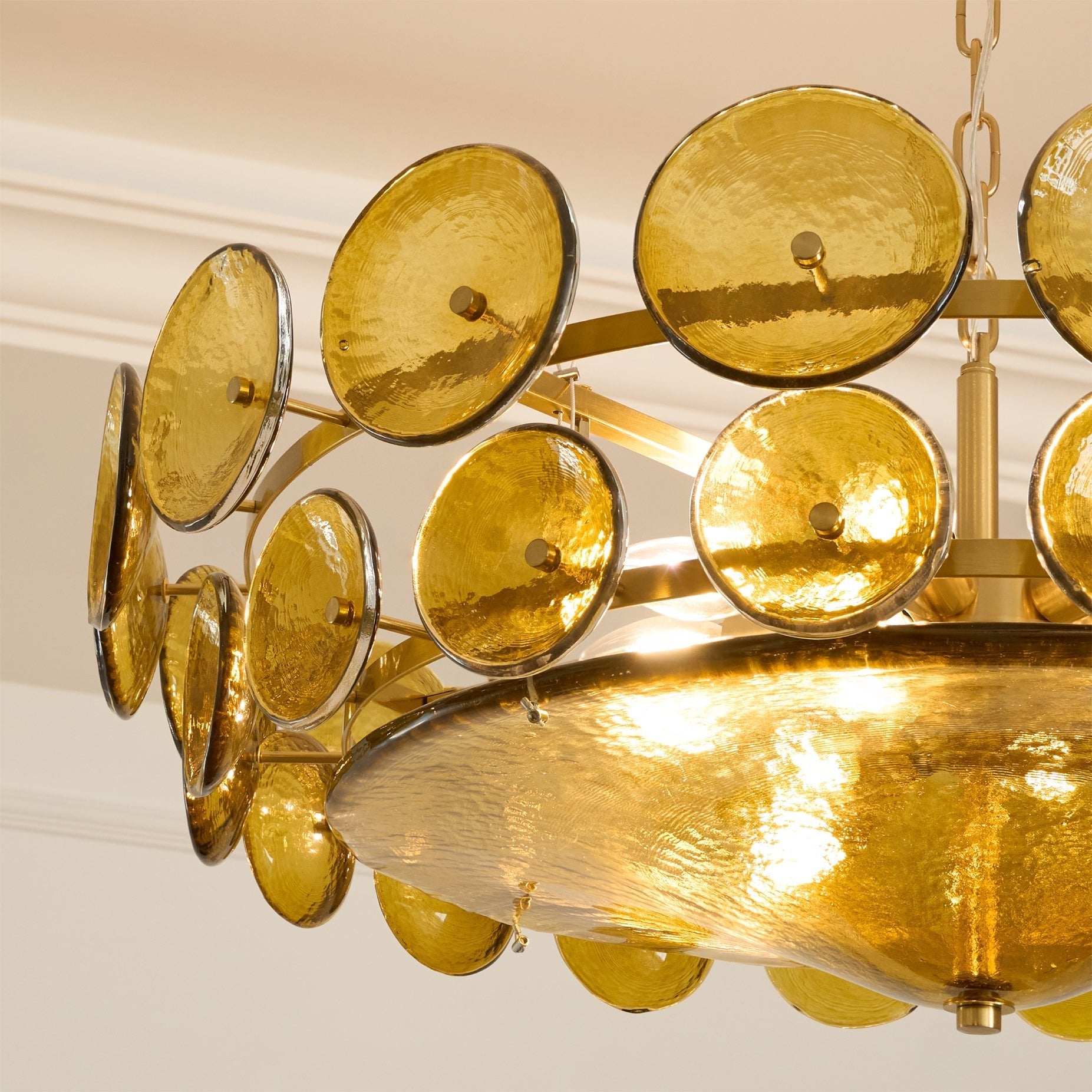 Avelora Cast Glass Disc Chandelier
