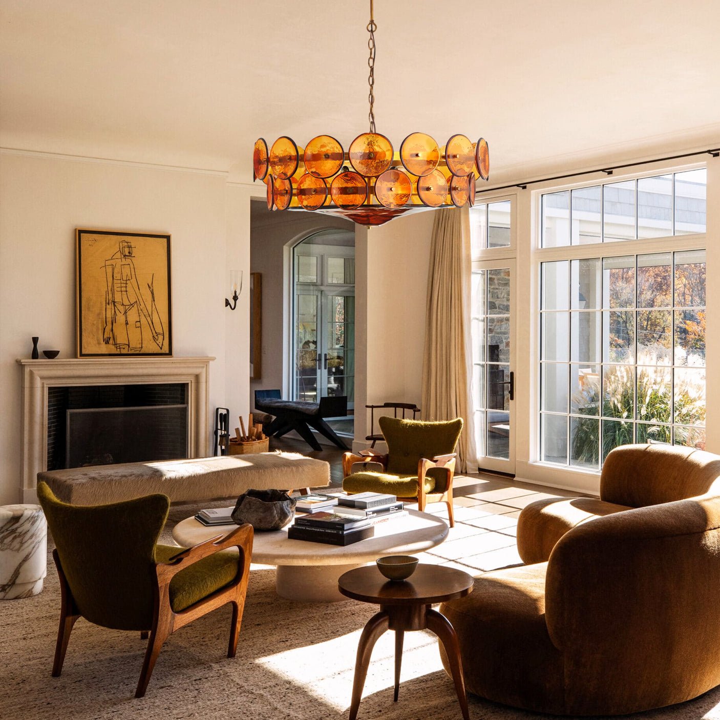 Avelora Cast Glass Disc Chandelier