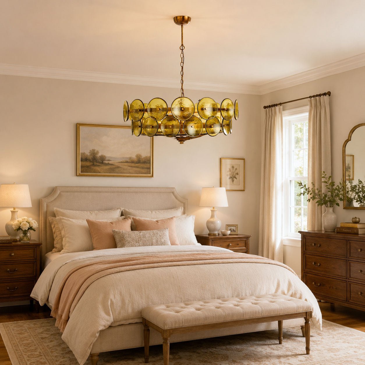 Avelora Cast Glass Disc Chandelier